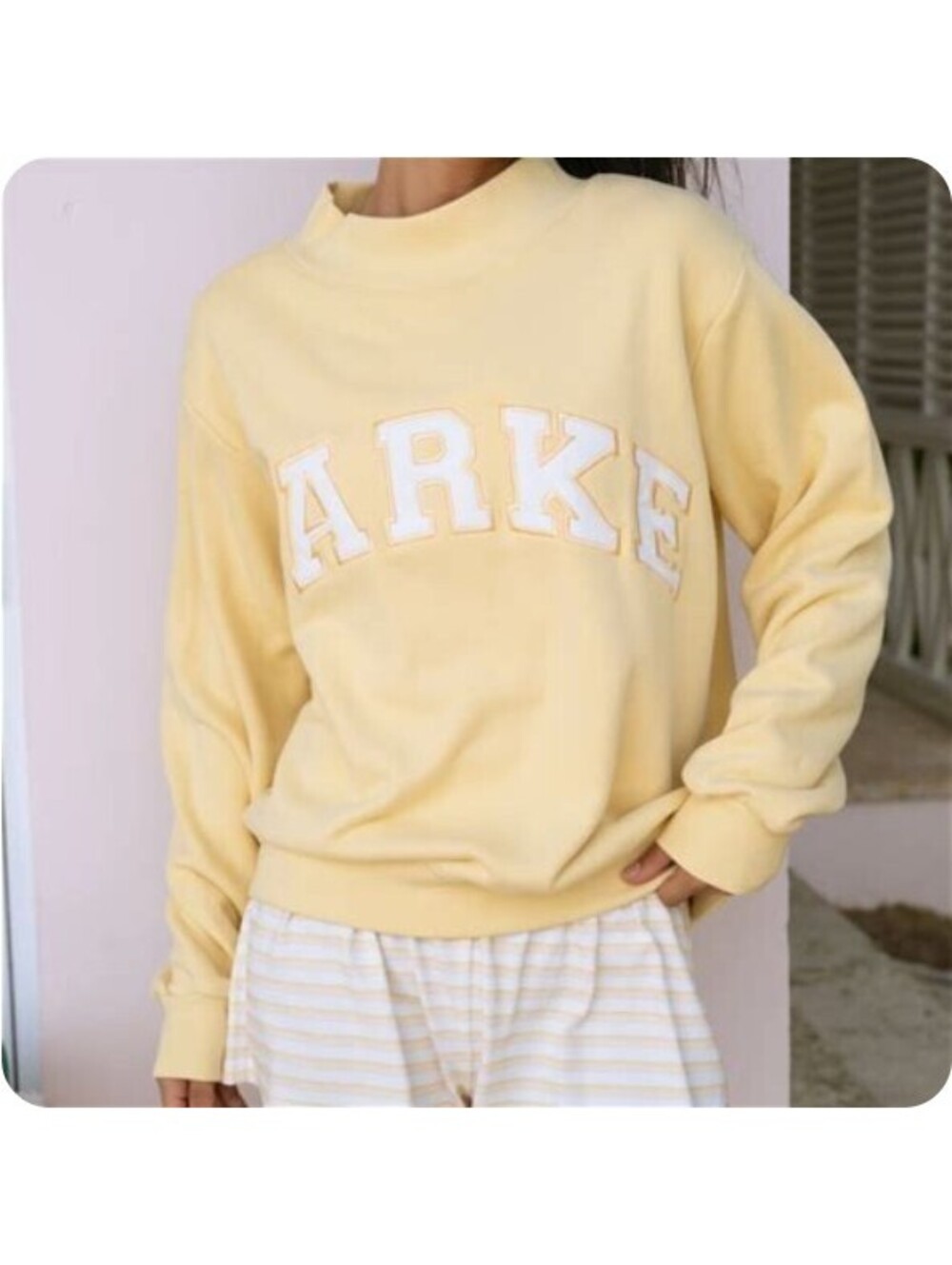 Parke Yellow Crewneck Sweatshirt with Embroidered Logo XXL-NEW